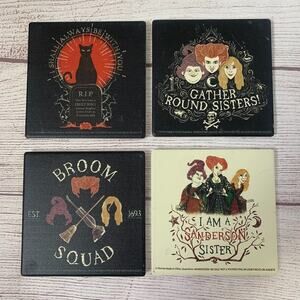 Hocus Pocus Coaster Set of 4 Ceramic Coasters Sanderson Sisters Halloween 4"